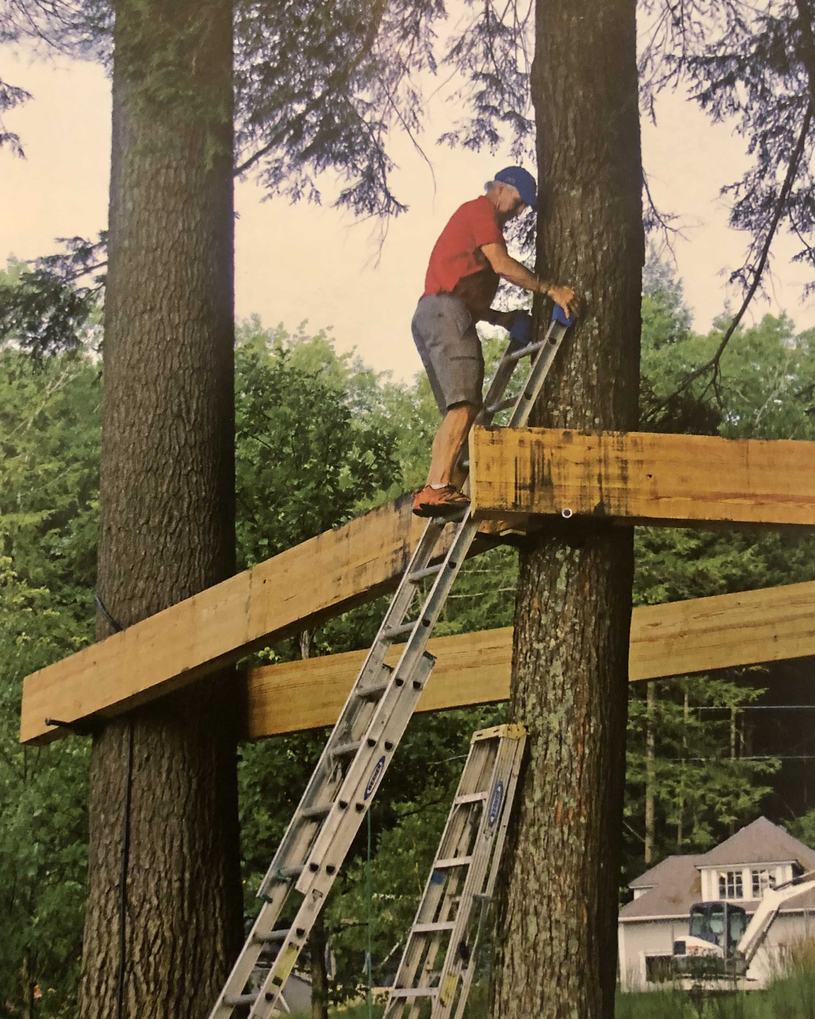 Scott's Tree House at his Newbury, NH home.